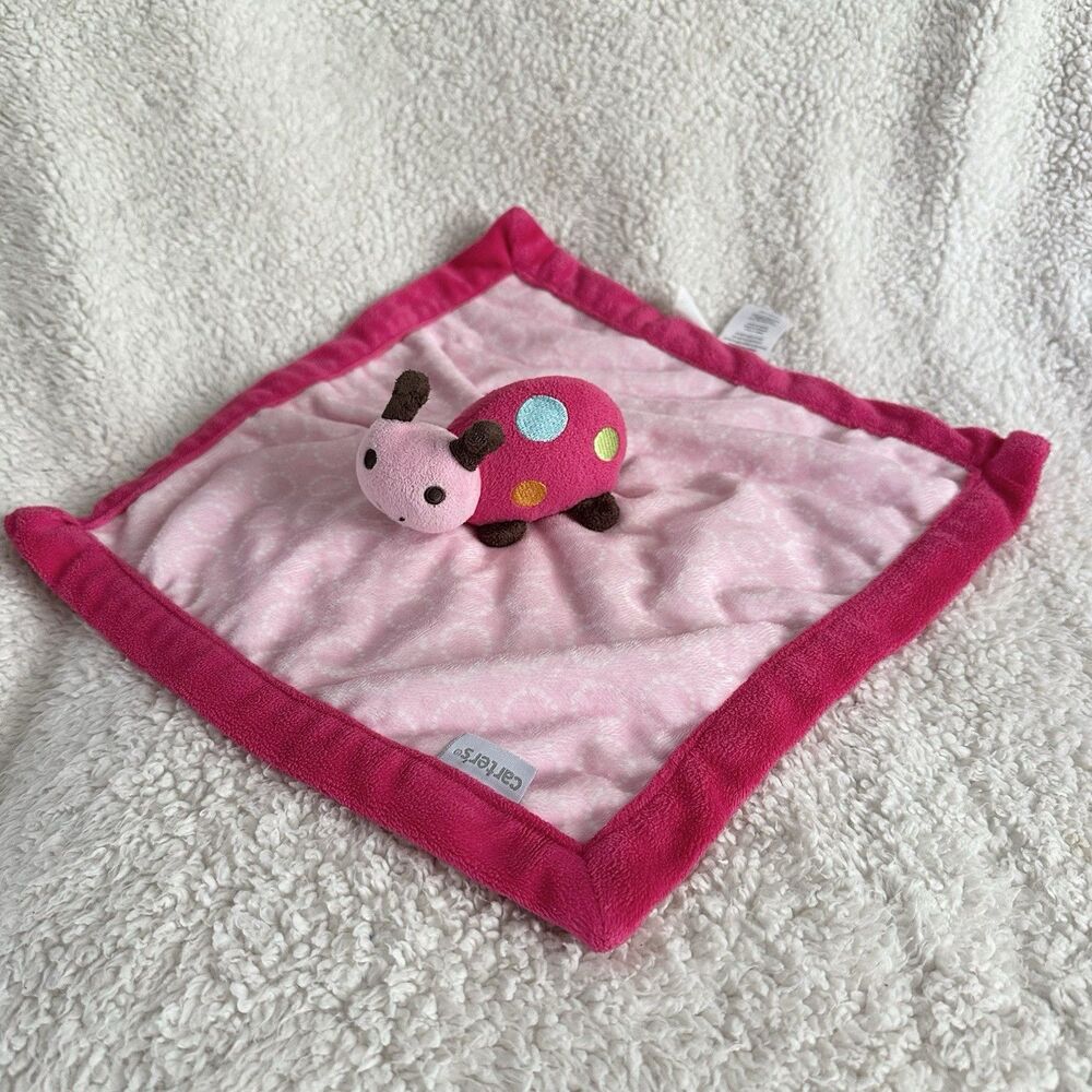 Carters Pink Ladybug Baby Lovey Polka Dots Plush 2016 Model